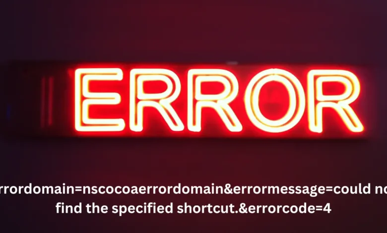 errordomain=nscocoaerrordomain&errormessage=could not find the specified shortcut.&errorcode=4